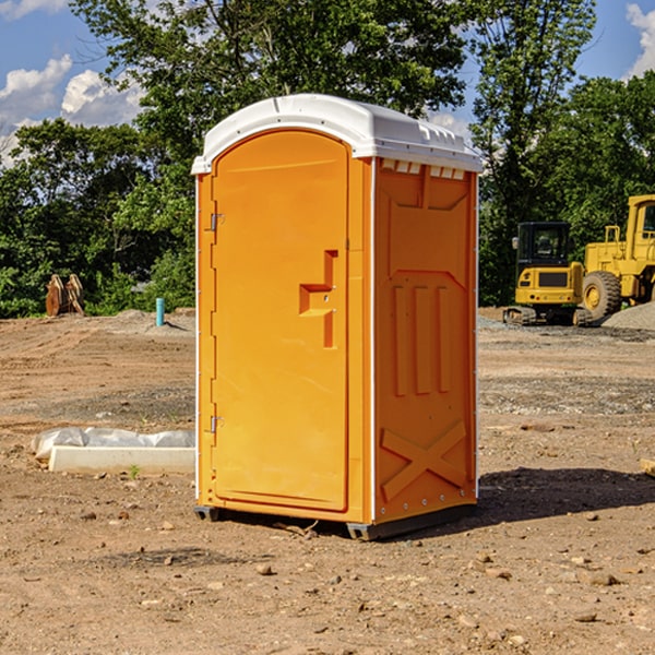 how often are the portable restrooms cleaned and serviced during a rental period in Almira